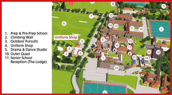 Hurst College Uniform Shop map